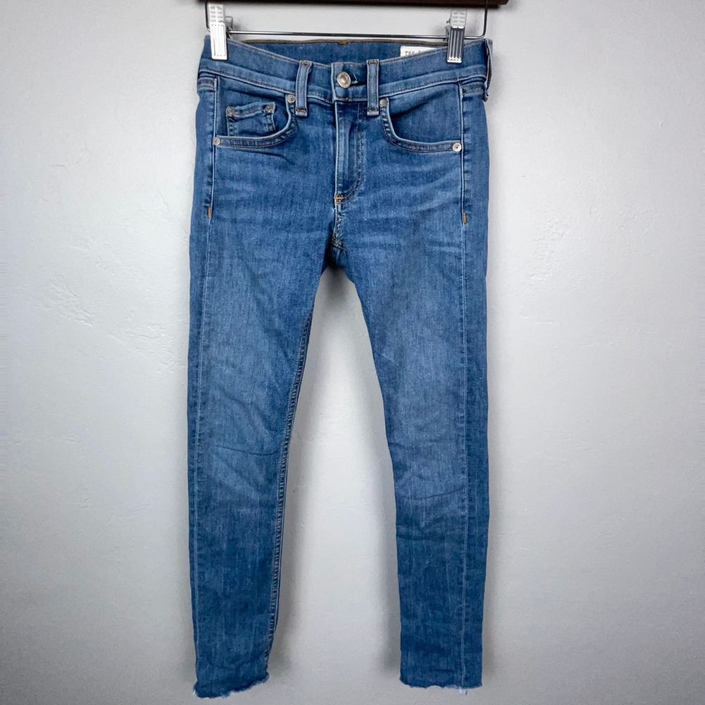 Rag & Bone Jeans Women 23 (24x26) Blue Ankle Skinny Lucky Rouge Raw Hem Y2K